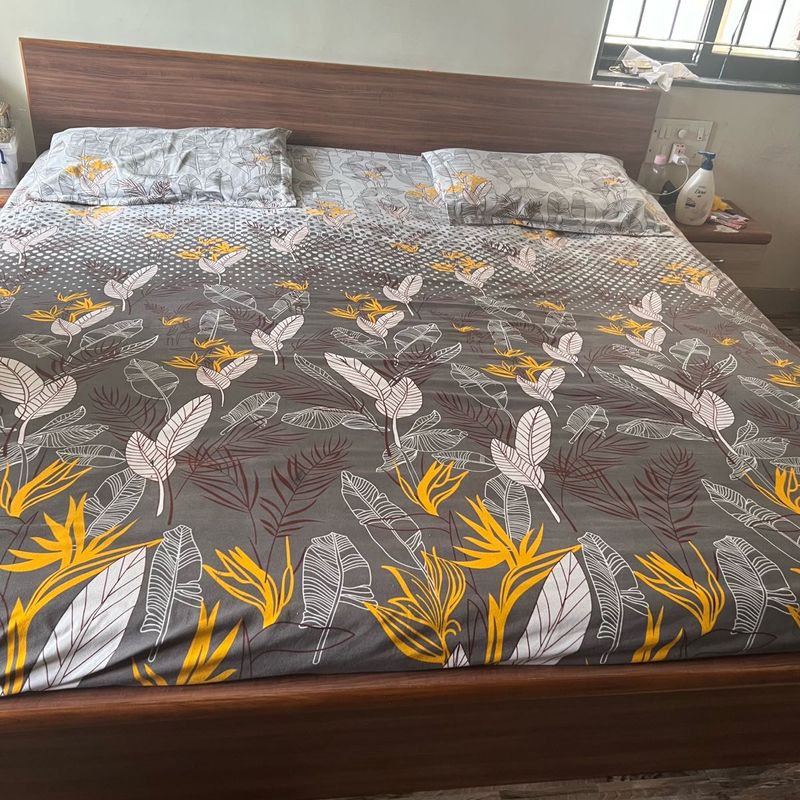 Sale Tropical Print Bedding Set Grey