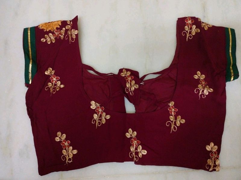 EMBROIDERY MAROON BLOUSE
