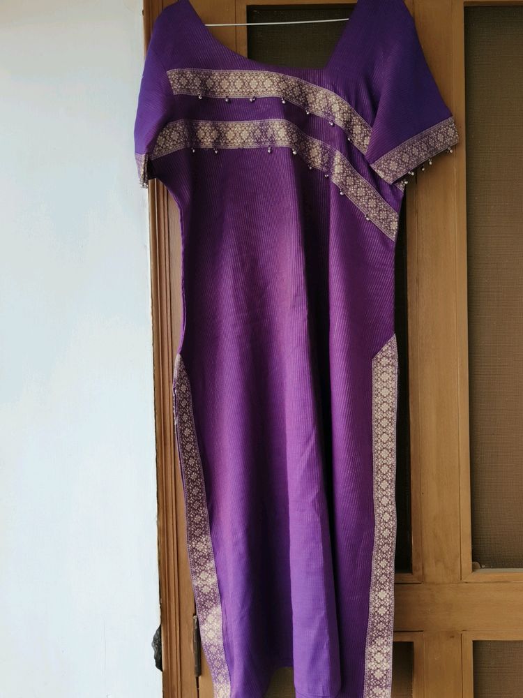 Ghunghroo Shiny Purple Kurta