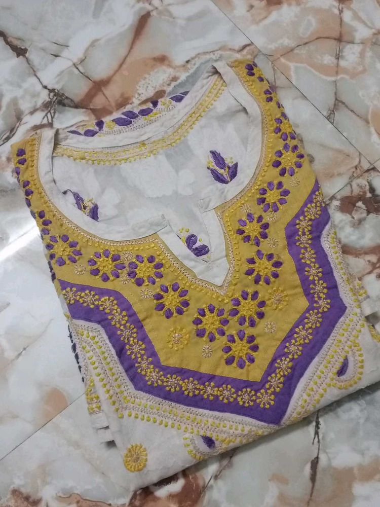 hand work embroidery kurti chicken curry