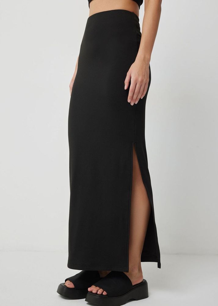Black Maxi Skirt with Side Slit