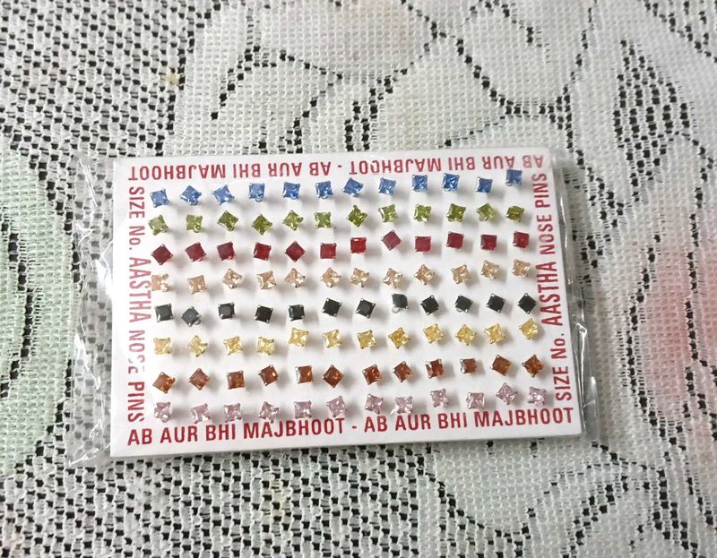 PURE SILVER SQUARE STUDS FOR NOSE AND EARS