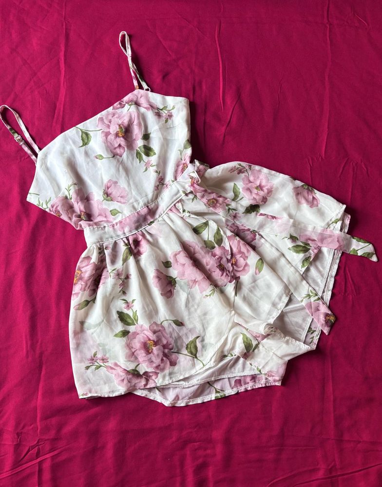 White Floral Playsuit