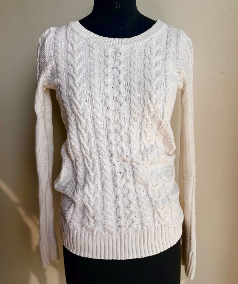 GAP Cable Knit White Sweater