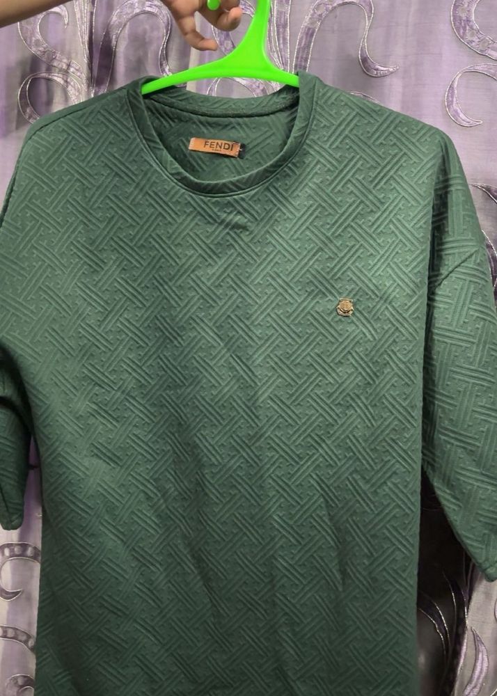 FENDI Green Patterned T-Shirt