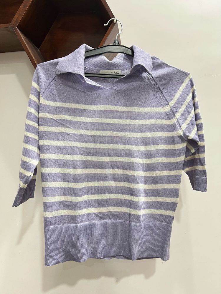 Striped Lavender Top