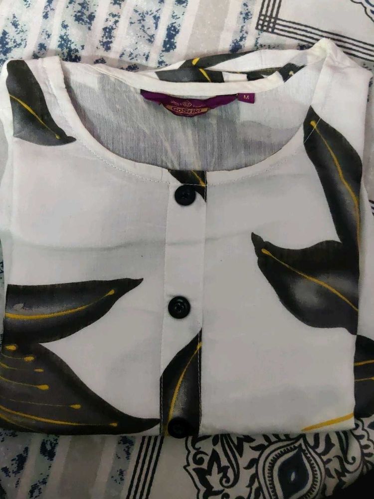 Floral Print Button-Up Kurti