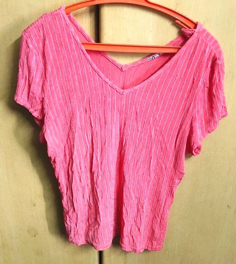 Pink Textured Top