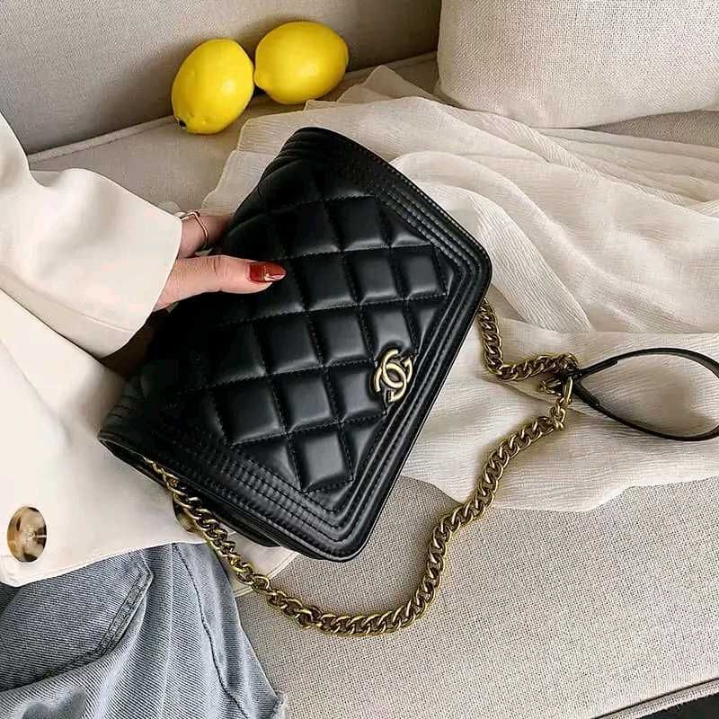 Channel Copy  Black Shoulder Sling Bag