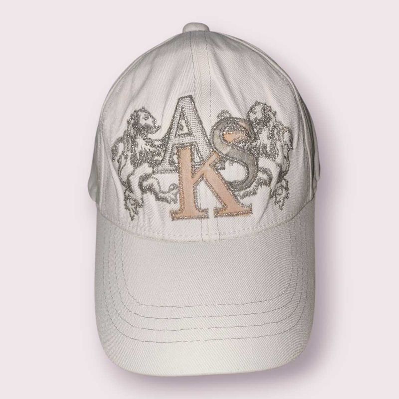 ASK Enquired White Embroidered Cap - Rare Korean