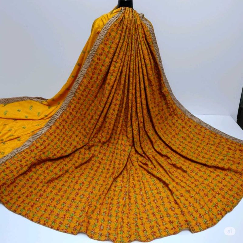 Yellow Floral Print Dupatta