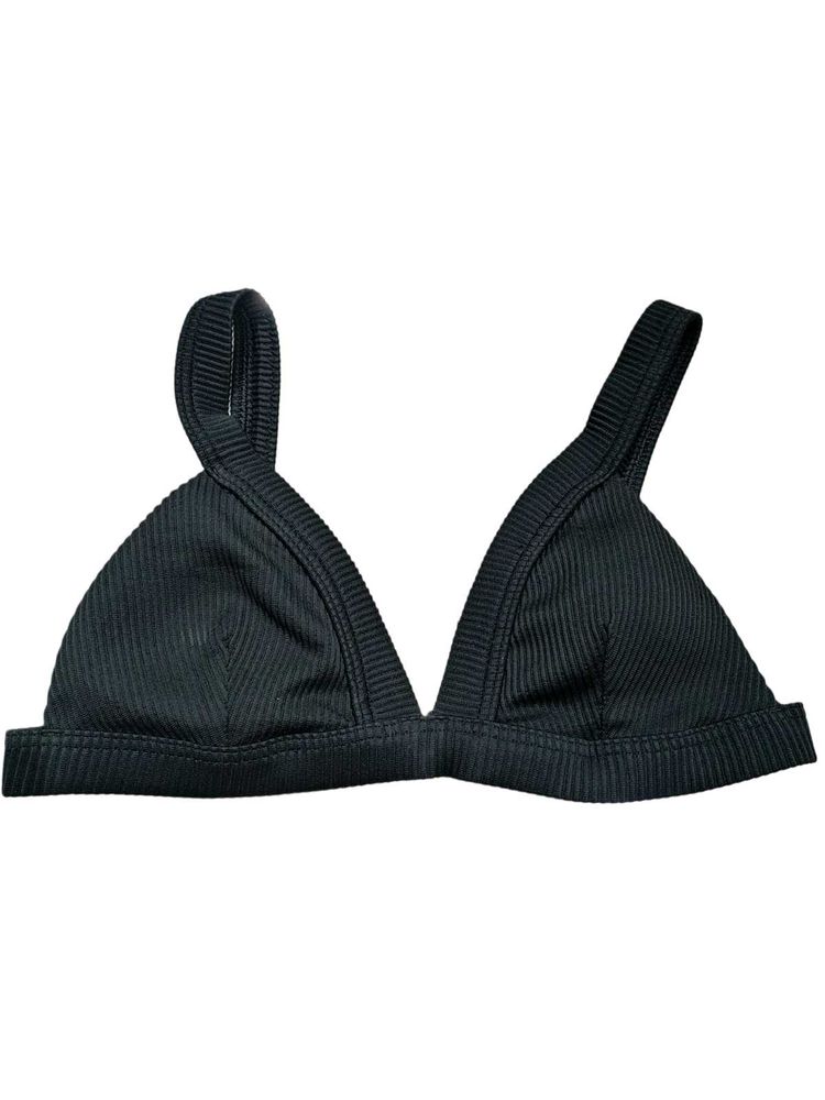 Black Ribbed Triangle Bralette 90% New