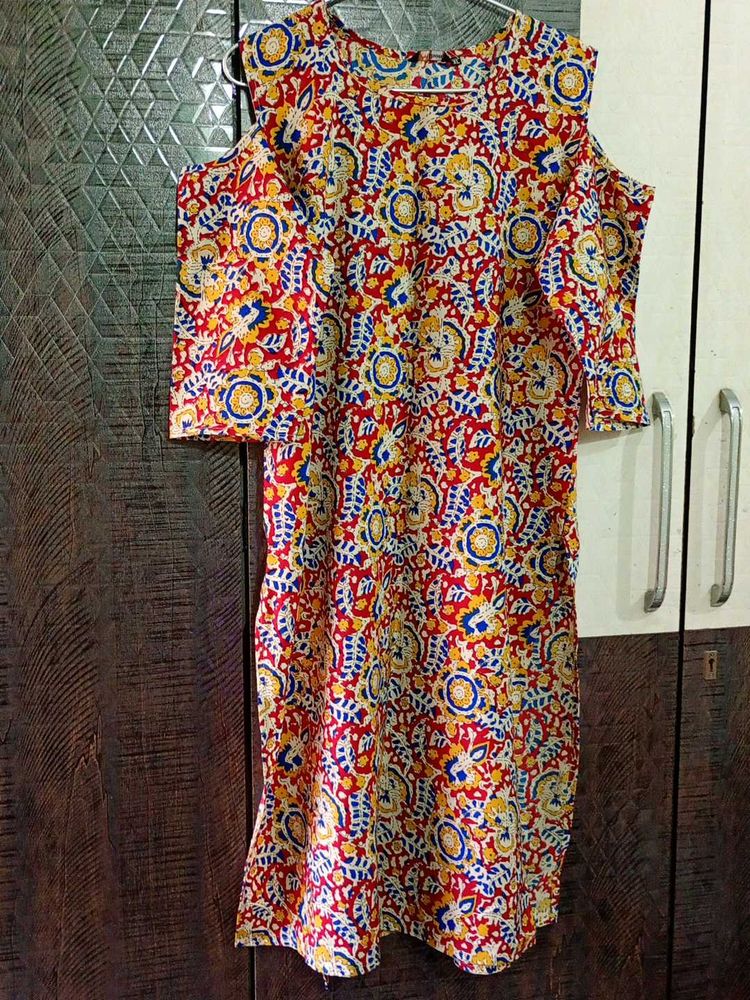 Floral Print Cold Shoulder Dress