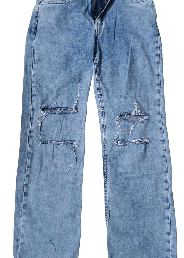 Ripped Blue Denim Jeans