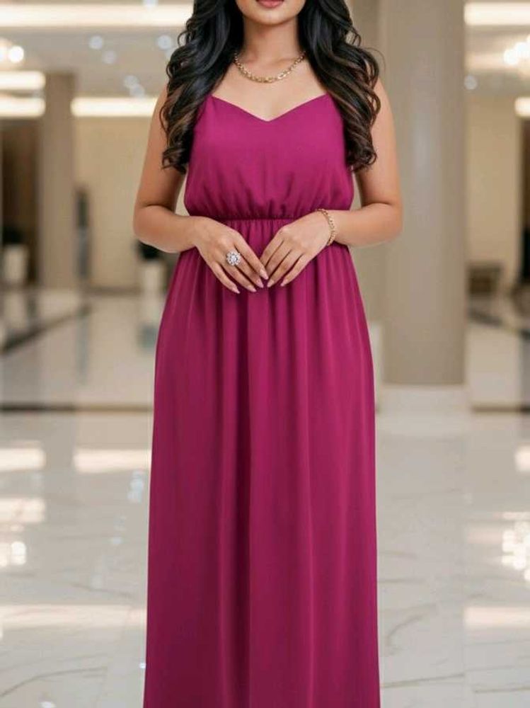Elegant Magenta Maxi Dress