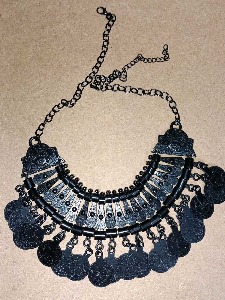 oxidised tribal coin Necklace