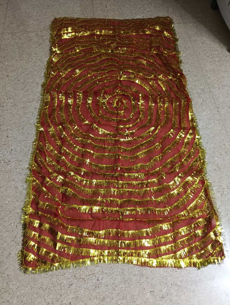 Red &amp; Gold Fringe Bridal Duppatta