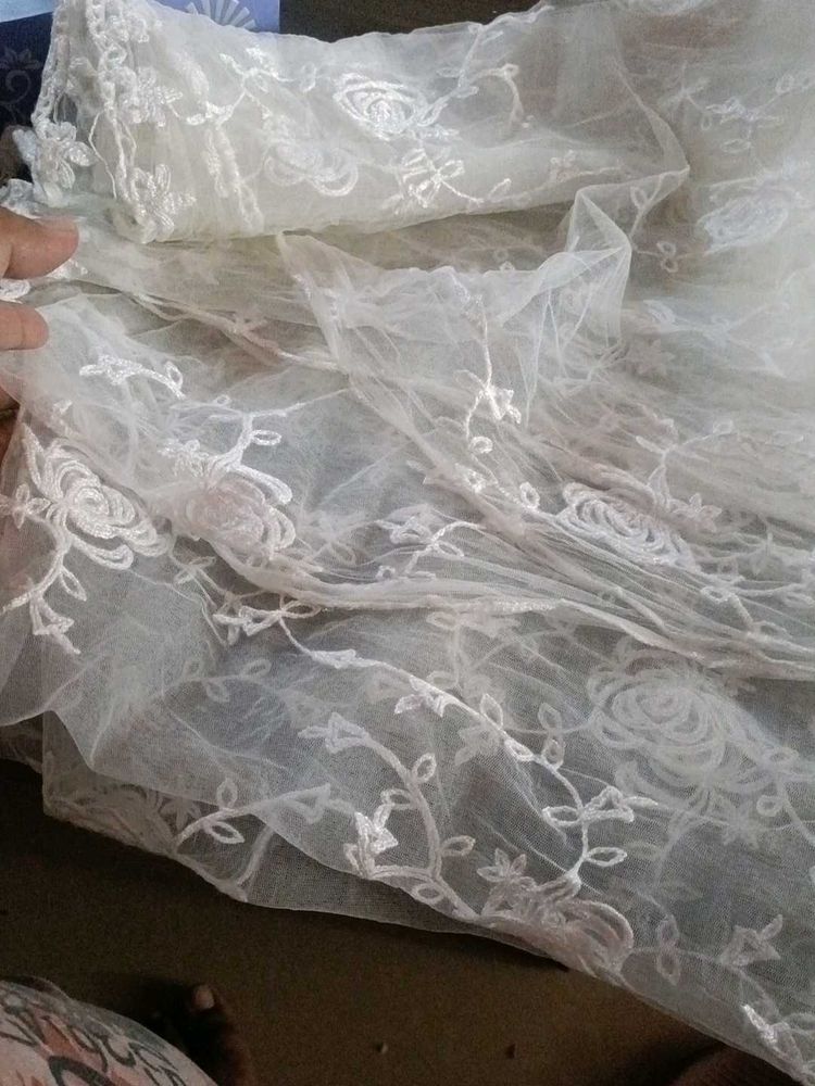 White Embroidered dupatta