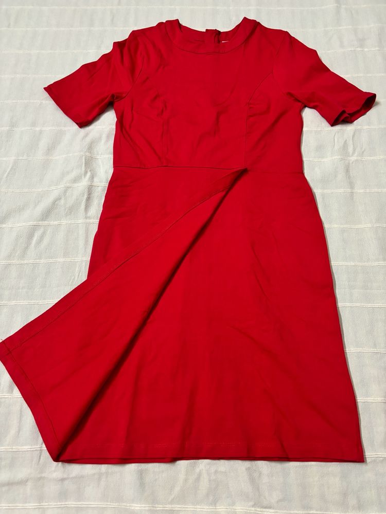 Red Dress with Front Slit