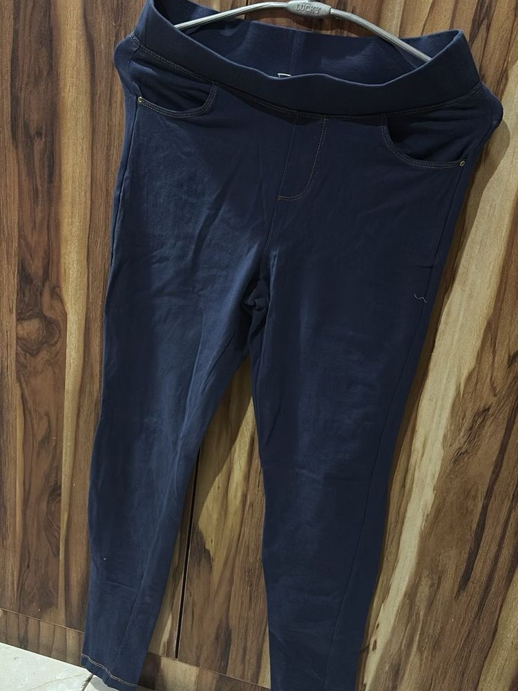 Navy Blue Stretch Leggings