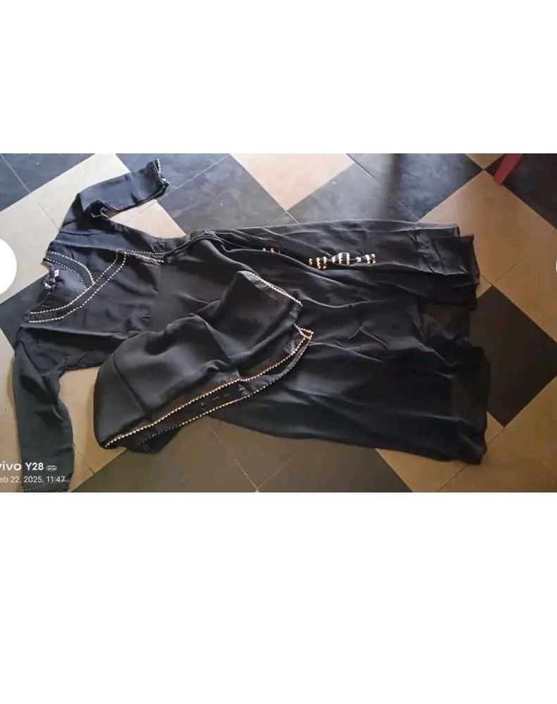 elegant black kurti with pant and dupatta