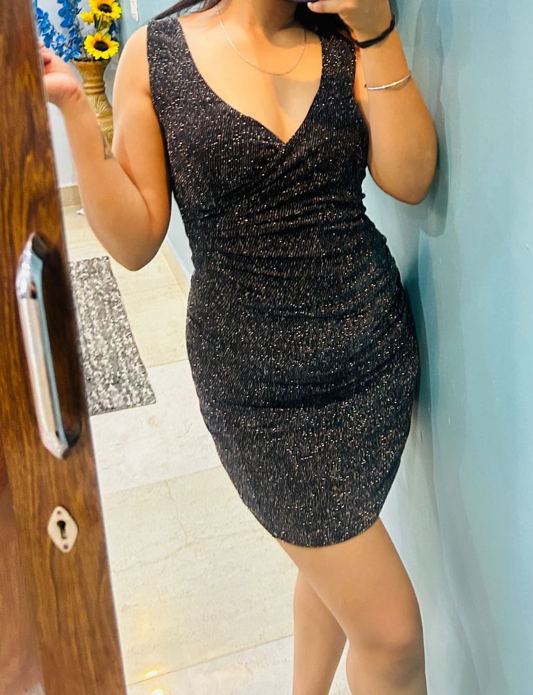 Sexy Black Sparkly Bodycon Dress
