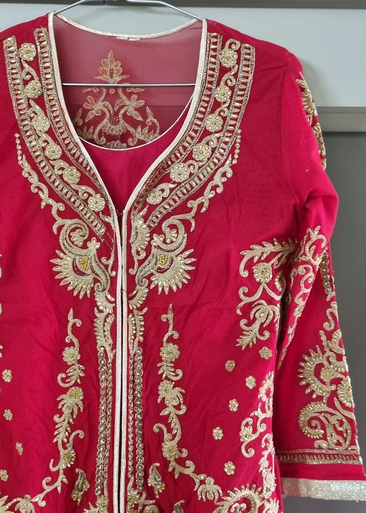 Red Gown In One Time Offer For Today!!