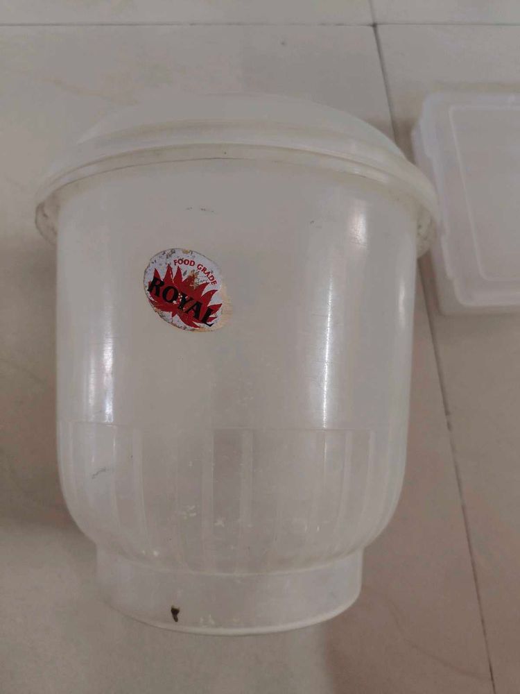 2 Plastic Dabbas For Storage Purpose