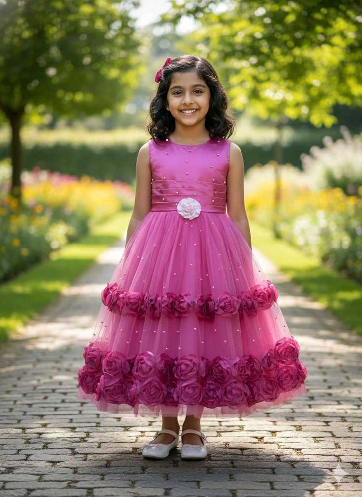 Elegant Pink Girls Dress