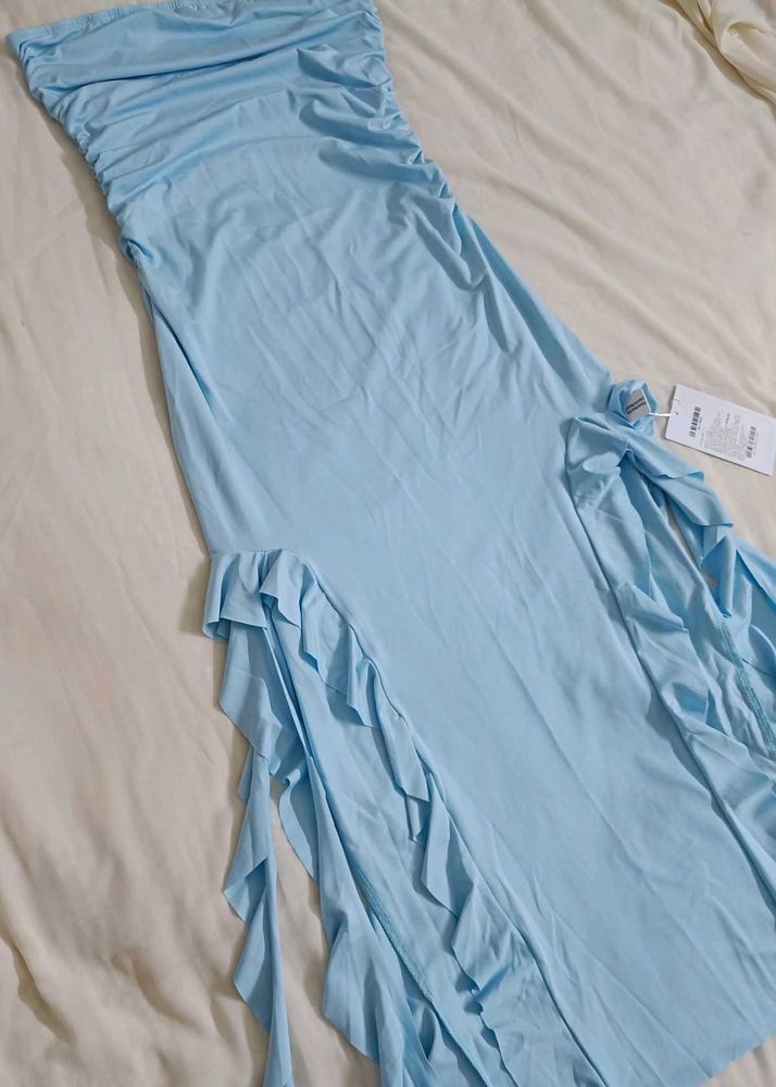 Light Blue Ruffle Dress