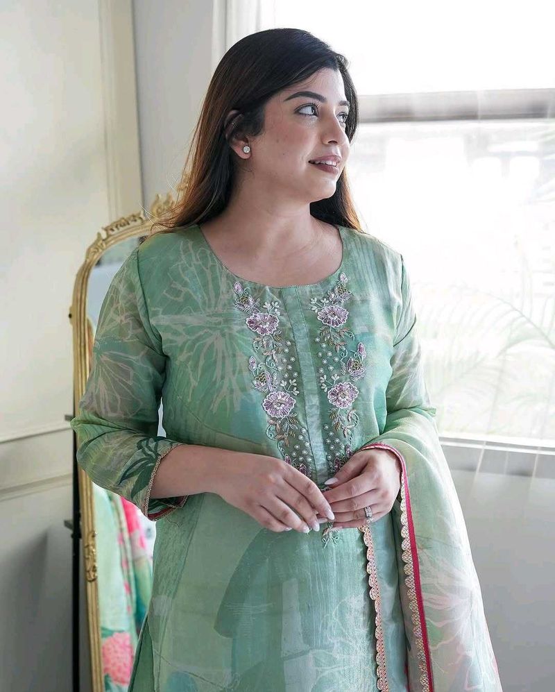 Sea Green  Luxury Chinnon Suit