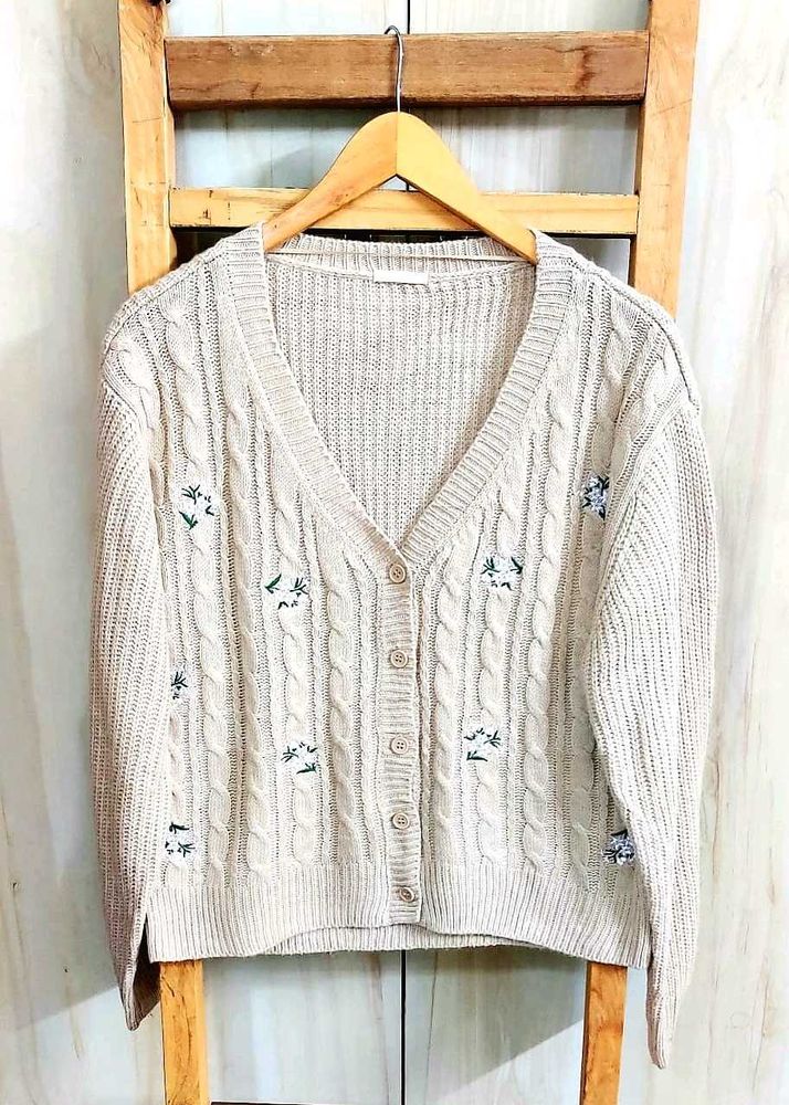 Baige Colour Cardigan Size-40-L