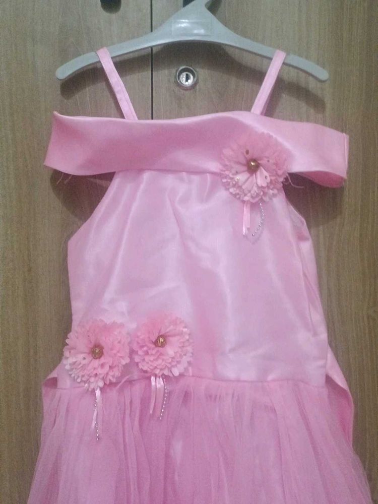 Pink Flower Girl Dress