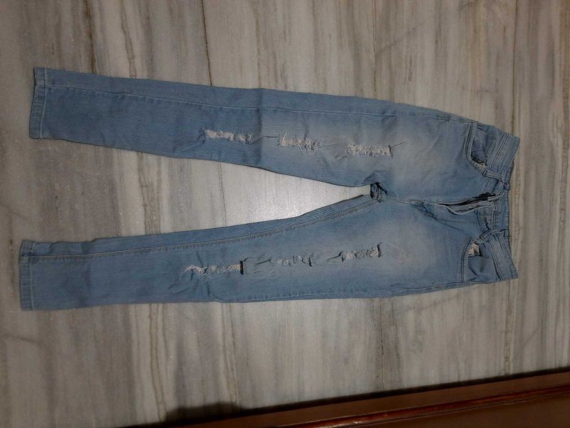 Distressed Light Wash Jeans