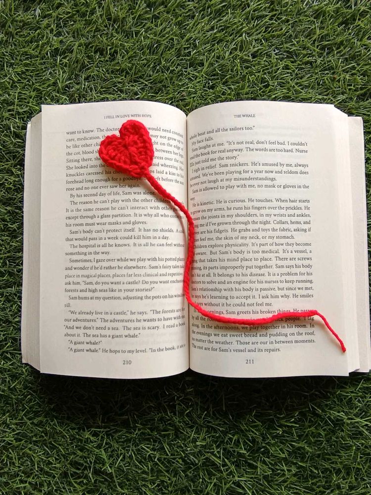 Crochet Handmade Heart Shape Bookmark
