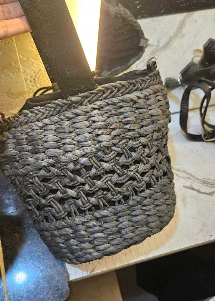 Zara Braided Bucket Bag