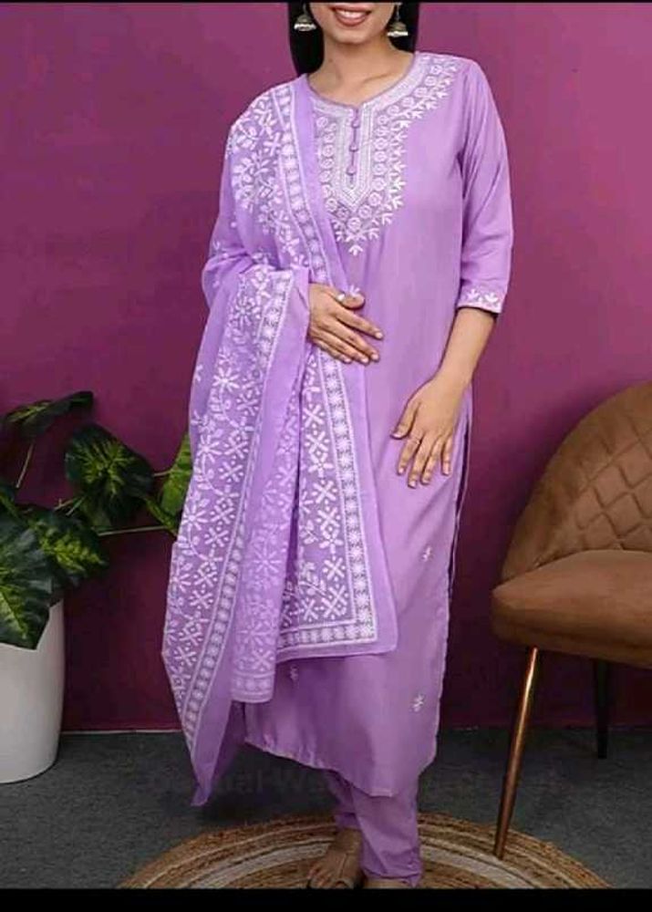 Elegant Lavender Kurta Set