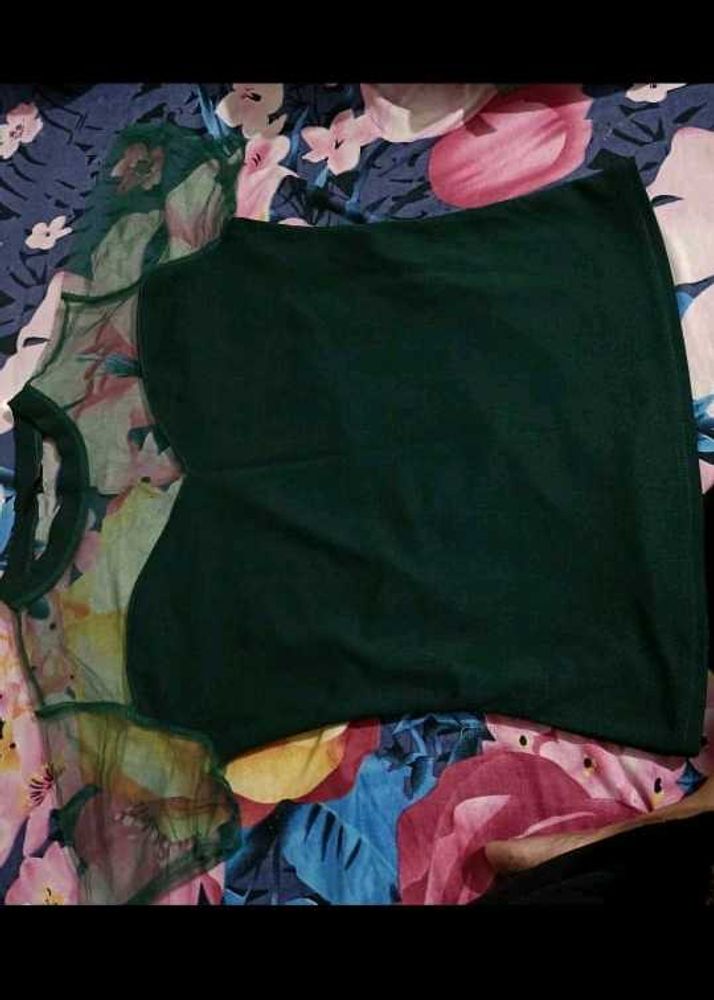 Green Sheer Detail Top