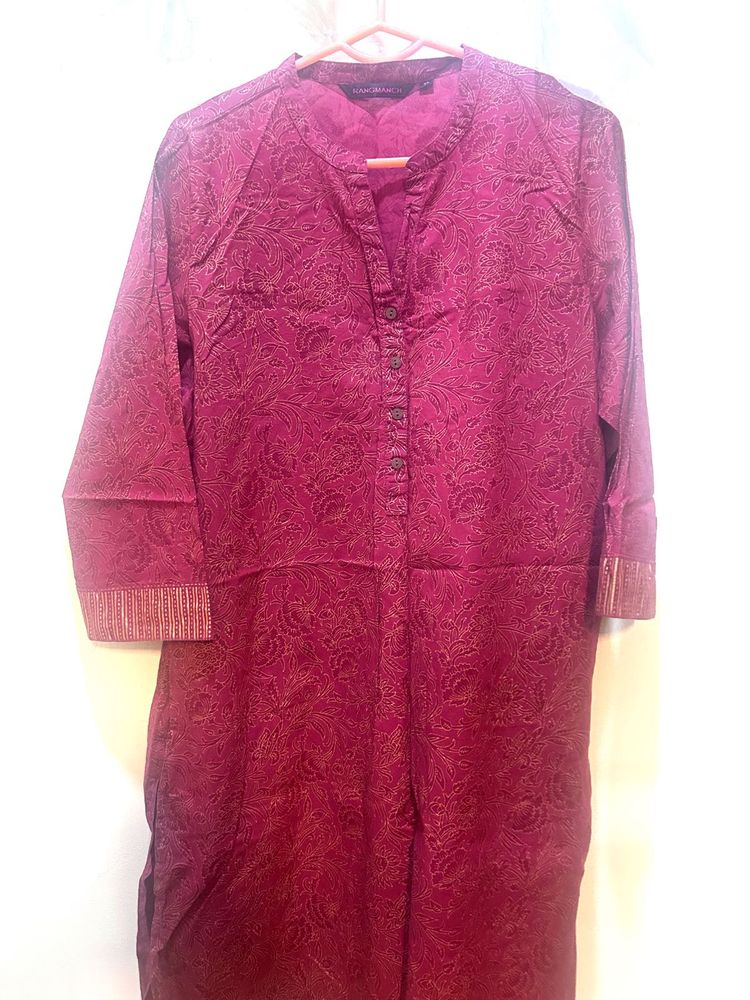 💖 Maroon Printed Kurta by Rangmanch