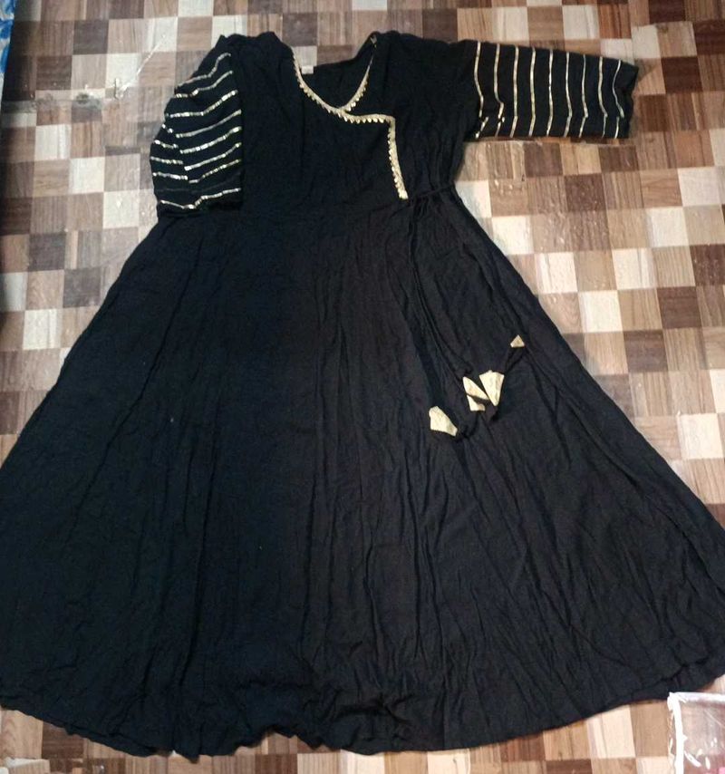 Black Anarkali Kurta Set Without Chunni