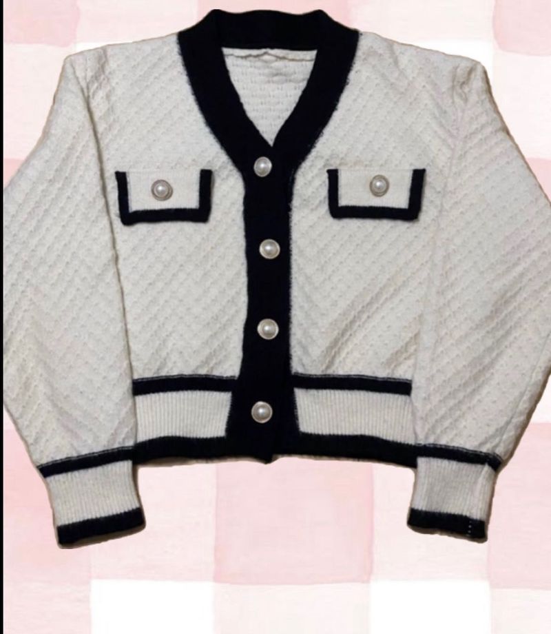 Elegant Pearl Button Cardigan