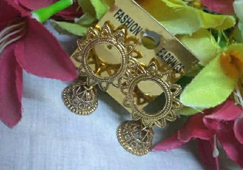 Golden Jhumka Earrings