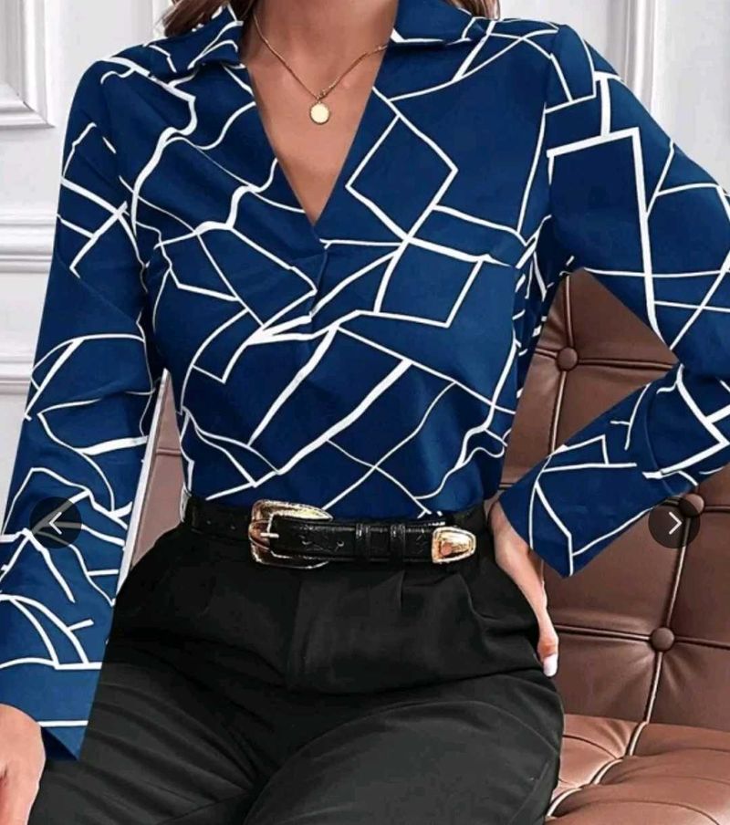 Geometric Print Blouse