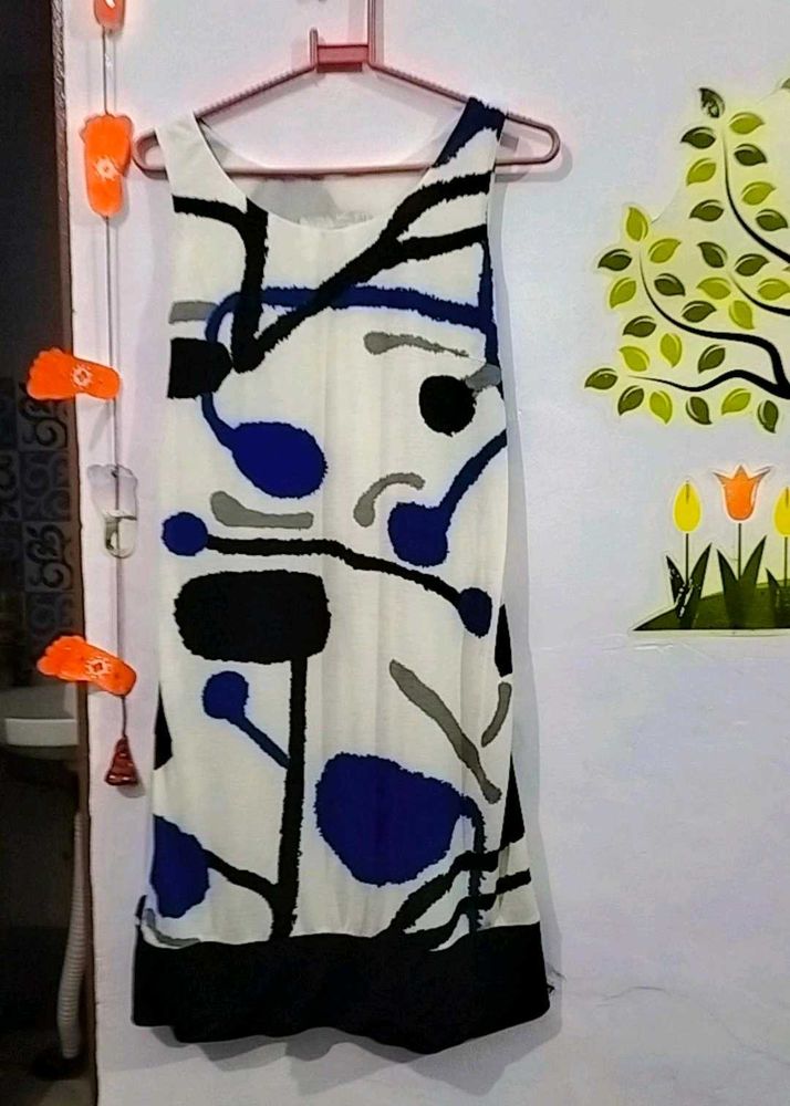 Abstract Print Sleeveless Dress