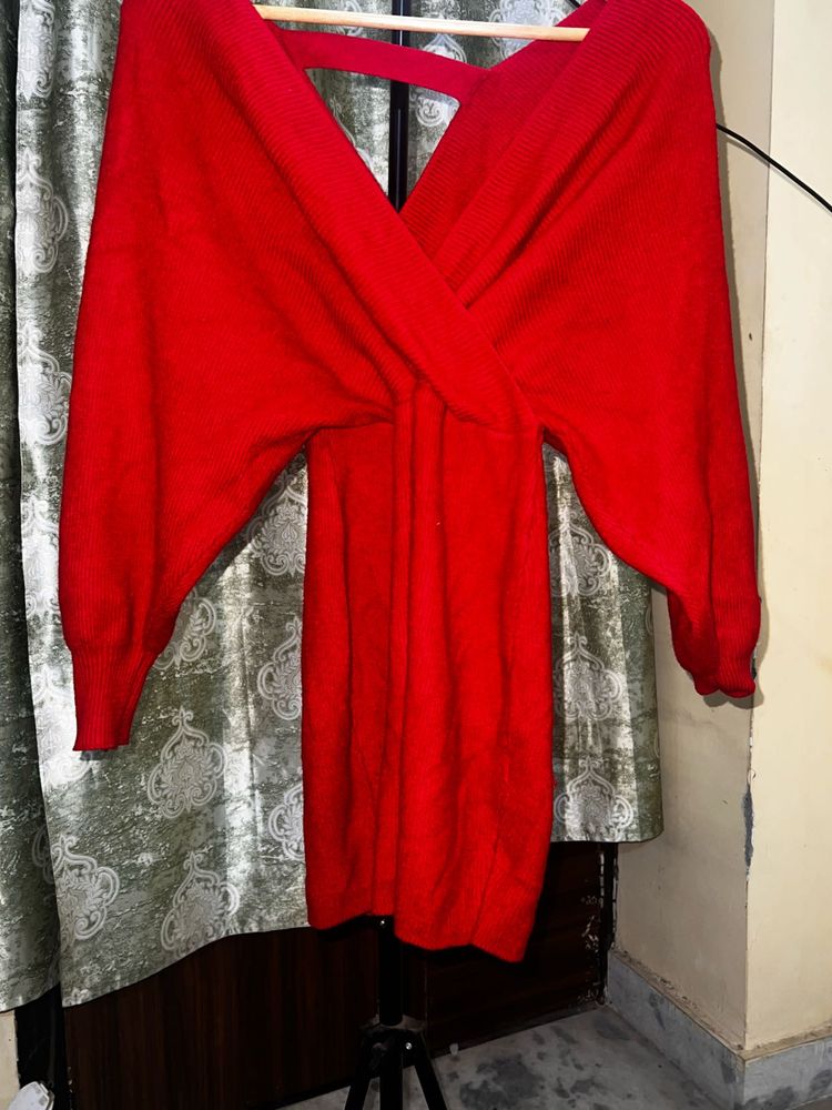 Chic Red Sweater Dress