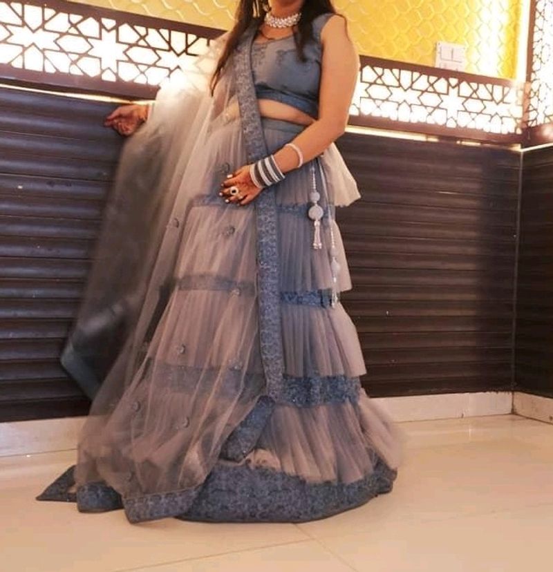 Grey Aesthetic Lehenga For Wedding