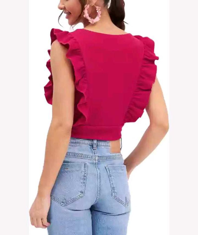 Casual Solid Women Pink Top