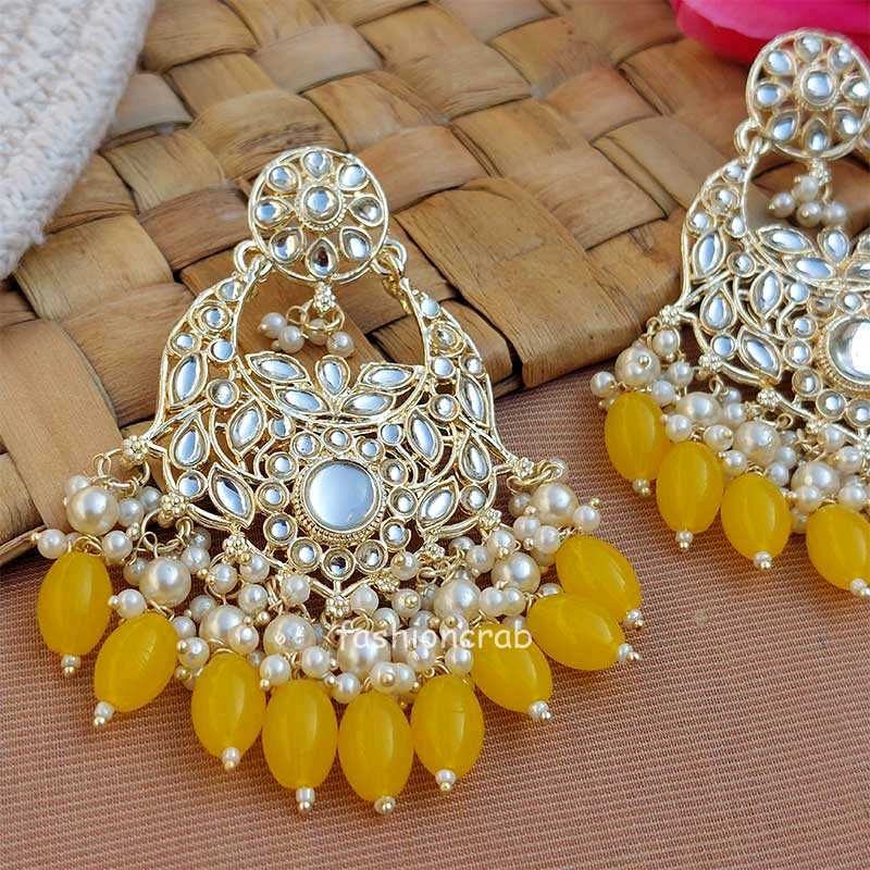 Elegant Yellow Dangle Earrings