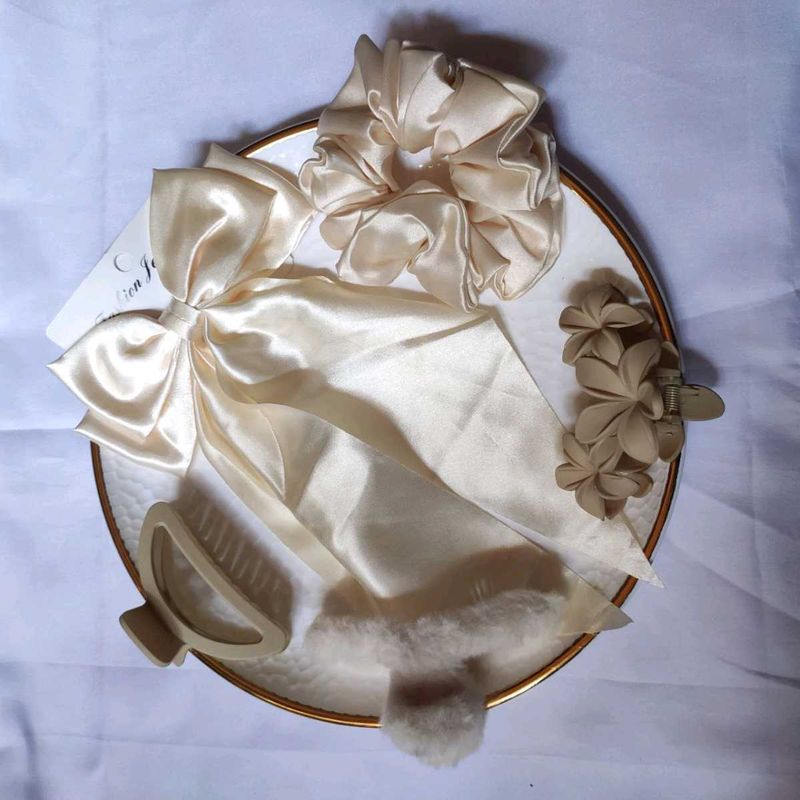 White Hair Accessories Hamper