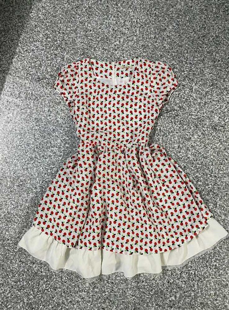 Cute Apple Print Dress